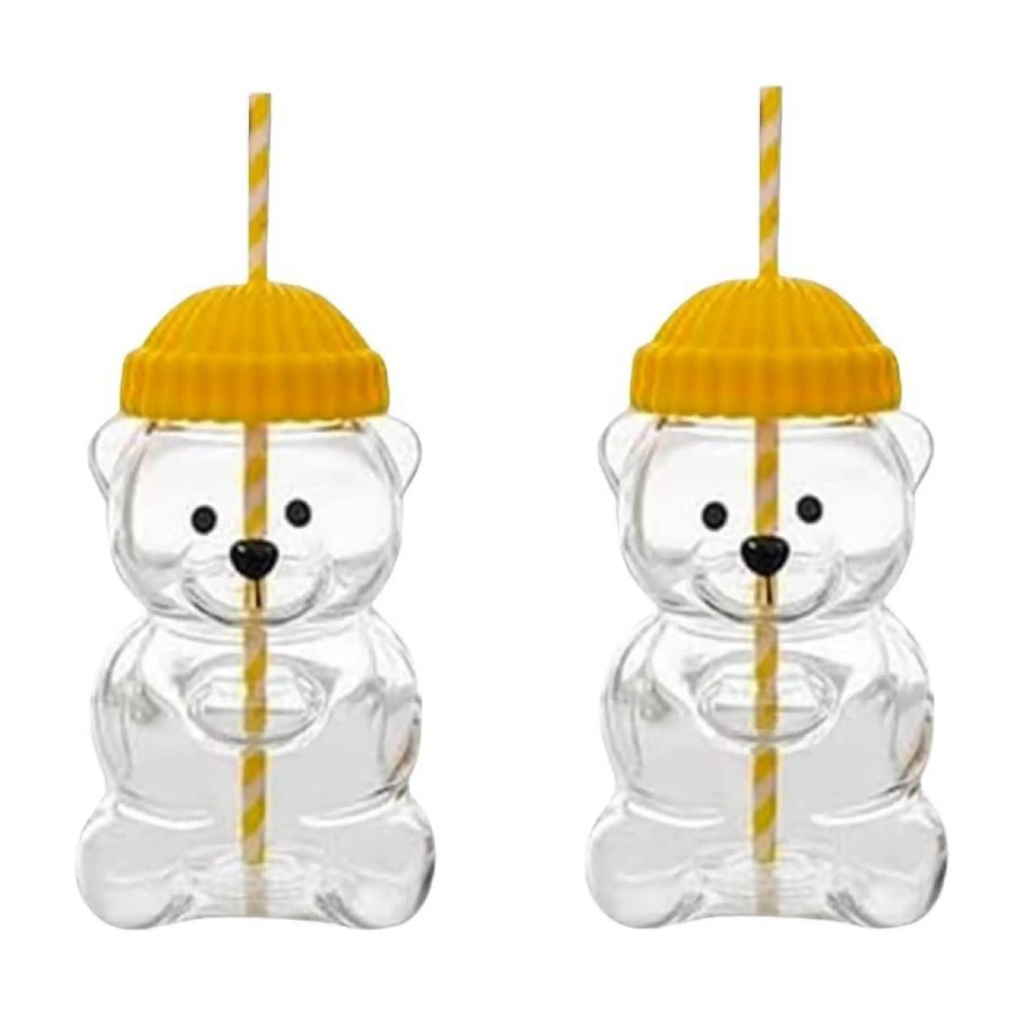 Viral Bearista Cold Cup for 2026 Holiday Collection Nostalgia Cute Bear Cup With Striped Straw 20oz High-Quality Glass Tumbler for Smoothies Boba & Beverage  Iced Coffee Glass Gifts colorful glass cup practical gift