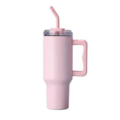 40Oz Car Cup Thick 304 Stainless Steel Vacuum Cup Large Capacity Car Water Cup Leakproof Vacuum Cup Reusable Straw