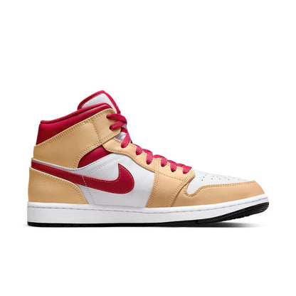 Air Jordan 1 Mid “Light Curry Cardinal Red”