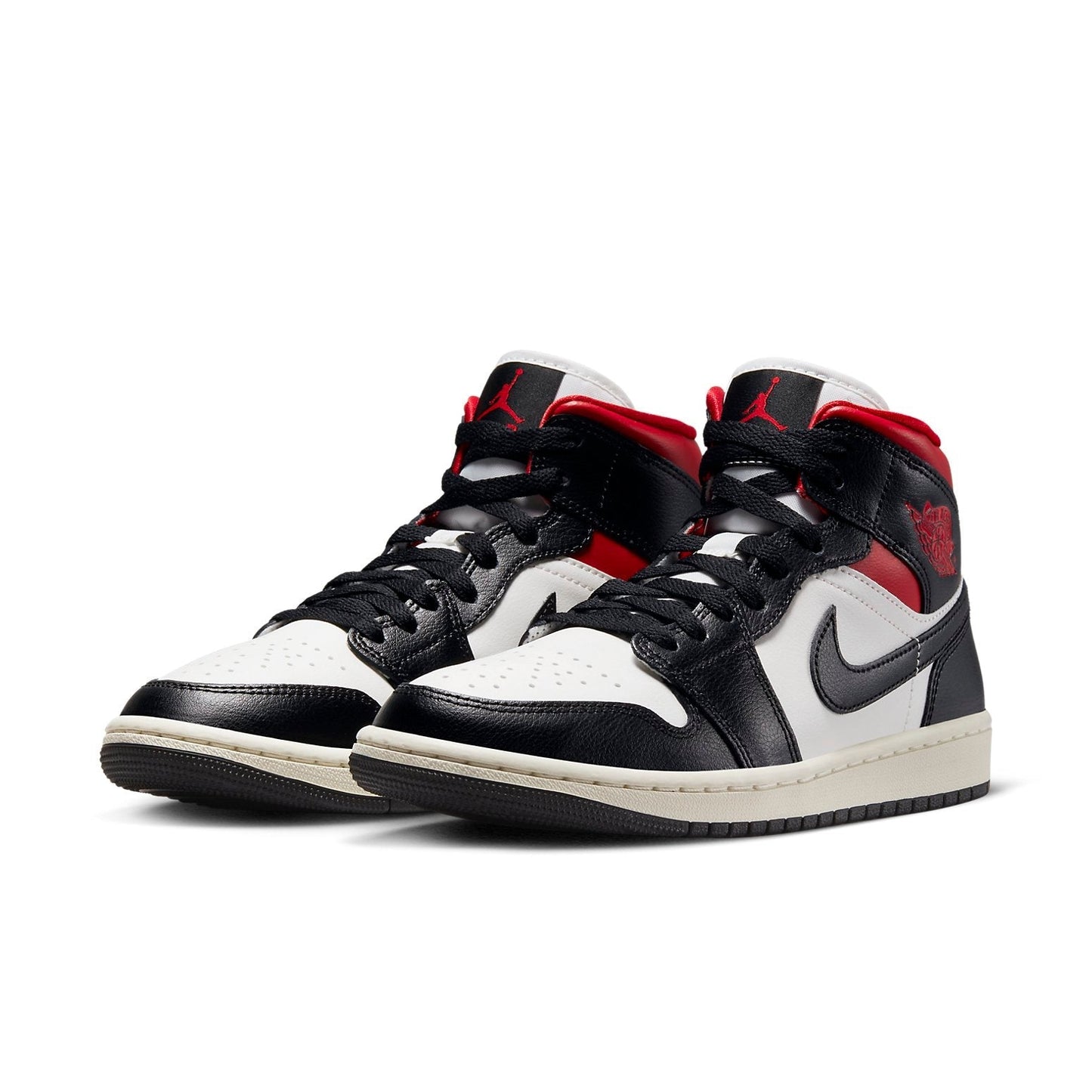 Air Jordan 1 Mid “Black Sail Gym Red”