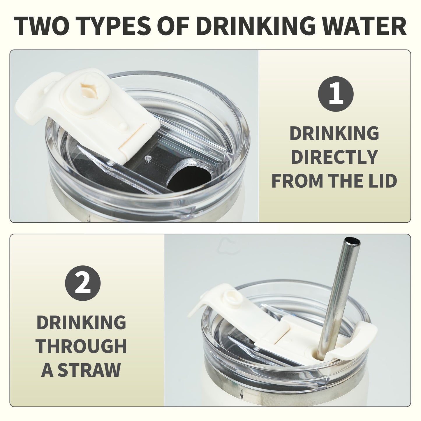 Tradeysum 30 oz Tumbler with Handle and Hidden Straw, Vacuum Insulated Stainless Steel Water Bottle with 2-in-1 Lid, Leak-Proof Reusable Iced Coffee Mug, Car Cup Holder Friendly for Gym, Travel & Office