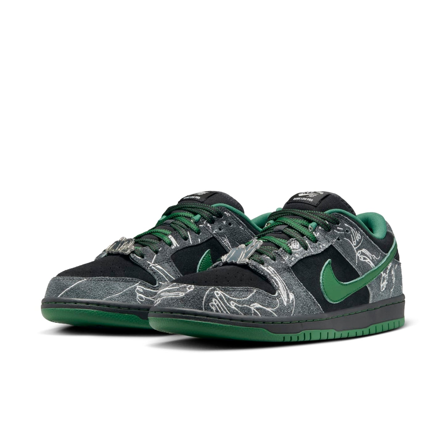 Nike x There Skateboard SB Dunk Low Pro “Anthracite Gorge Green”