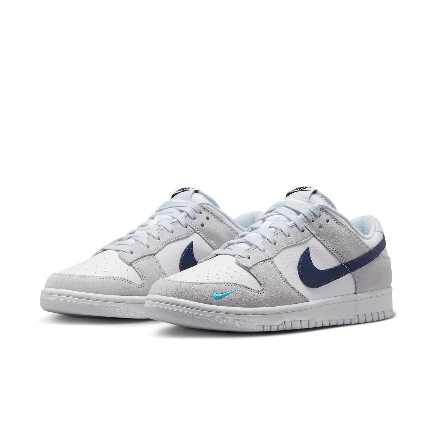 Nike Dunk Low “Mini Swoosh – White Grey Navy Aqua”