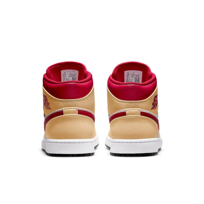 Air Jordan 1 Mid “Light Curry Cardinal Red”