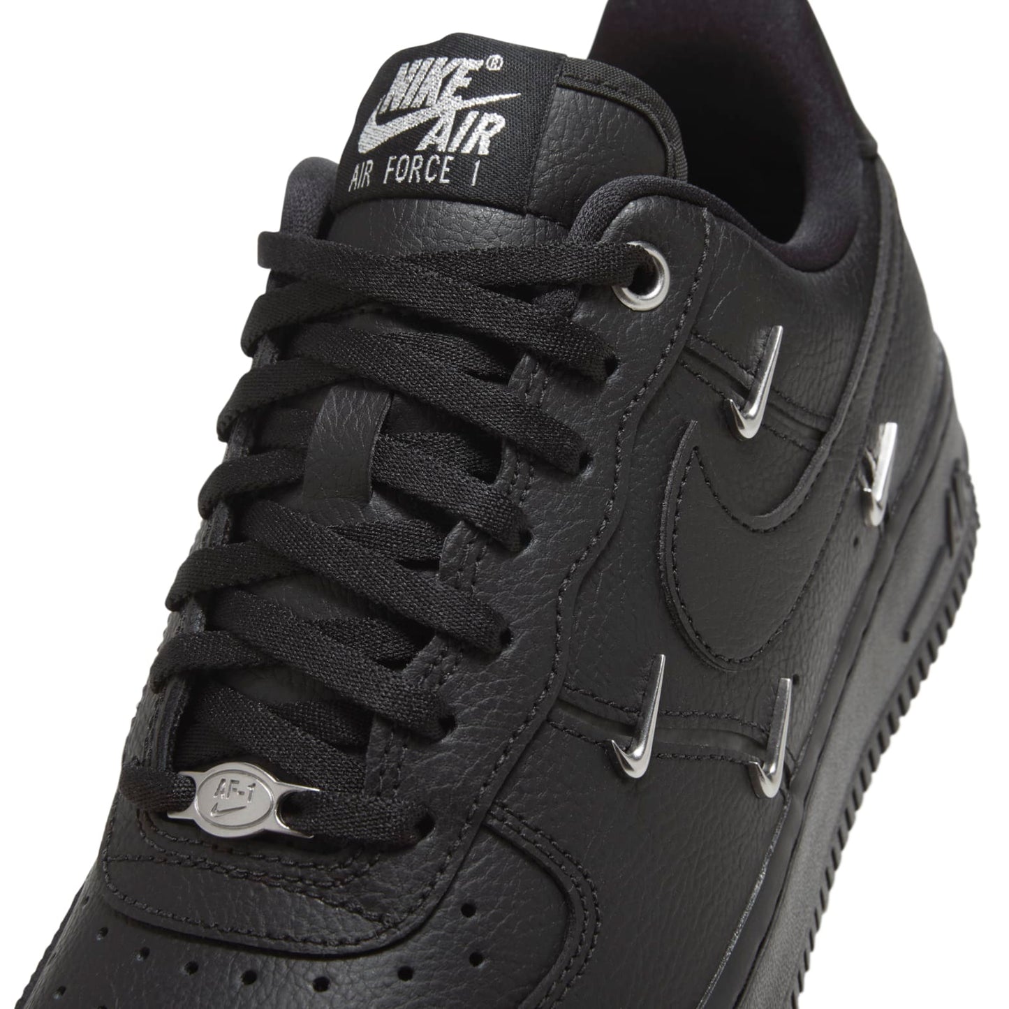 Nike Air Force 1 Low “Black Silver Mini Swoosh”