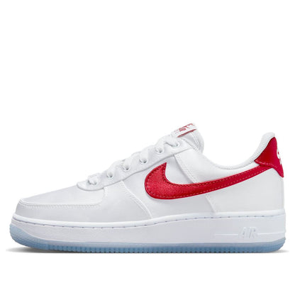 Nike Air Force 1 Low “07 “Satin White Varsity Red”