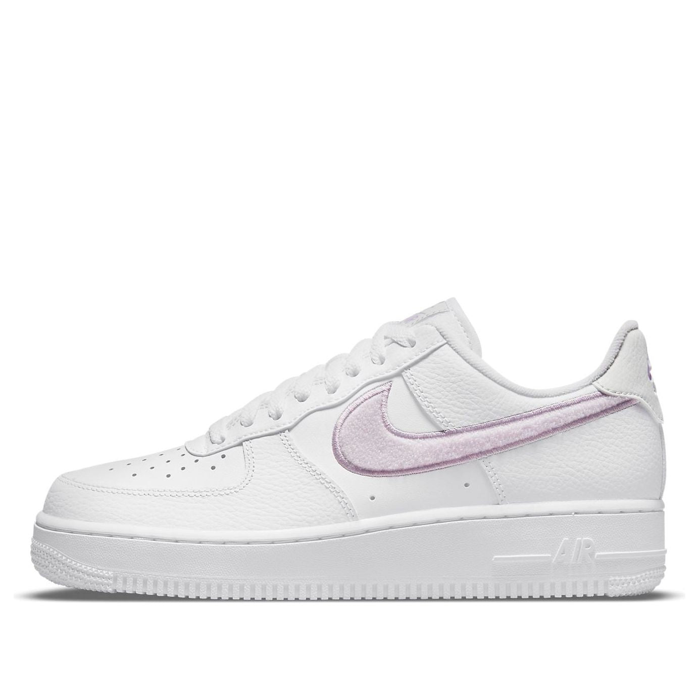 Nike Air Force 1 “07 Essential “Chenille Swoosh – White Lilac”