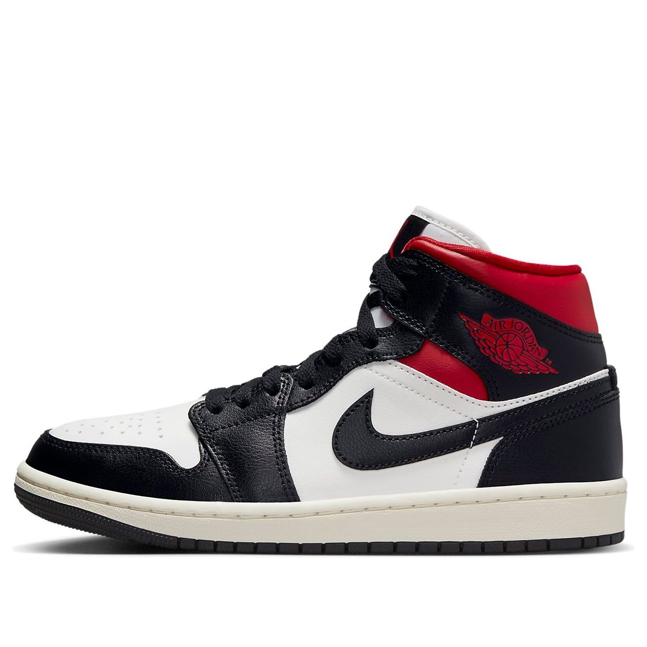 Air Jordan 1 Mid “Black Sail Gym Red”