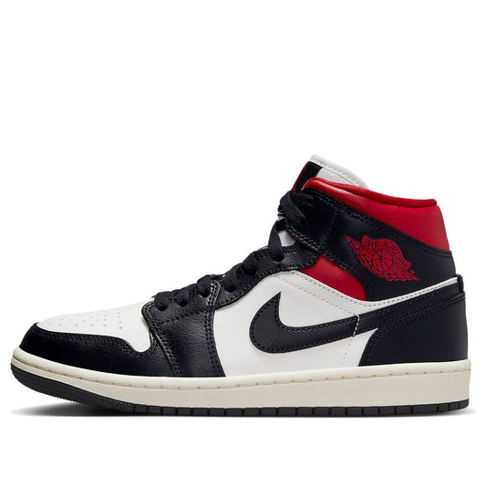 Air Jordan 1 Mid “Black Sail Gym Red”